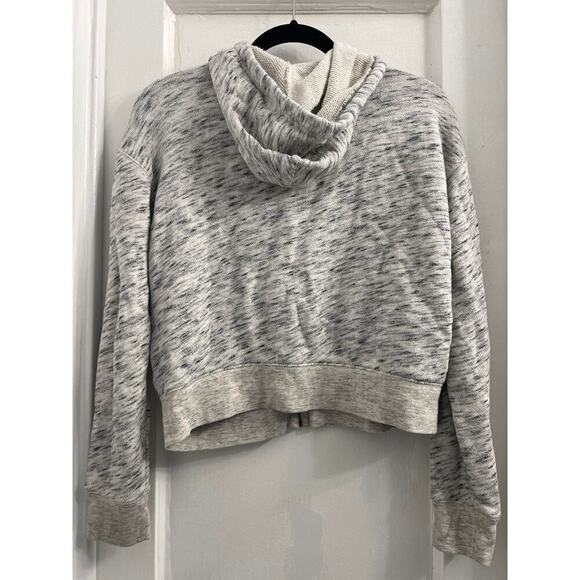 J. Crew Vintage cotton terry cropped hoodie in speckle, light gray size small - Picture 3 of 6